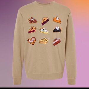 Living Fully Co Thanksgiving sweater with pies